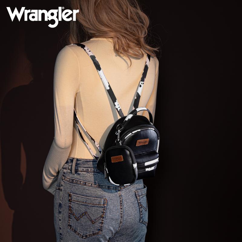 Wrangler Cow Print Mini Backpack Cute Backpack Purse-Fall Fashion