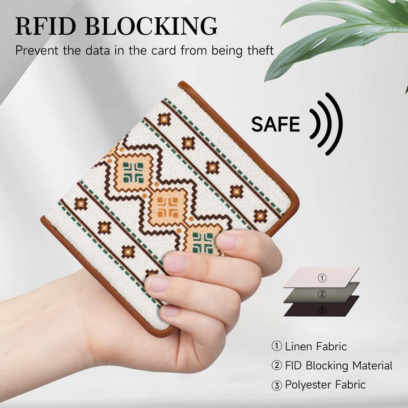 Women's Southwestern Pattern Canvas Wallet, Trendy Elegant Bifold Wallet, Chic All-match Card Holder for Daily Life for Women & Girls