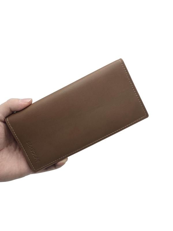 Men's Classic Bifold Wallet, Multifunction Business Long Wallet for Daily Use, Including Card Holder, Photo Window, Banknote Compartment