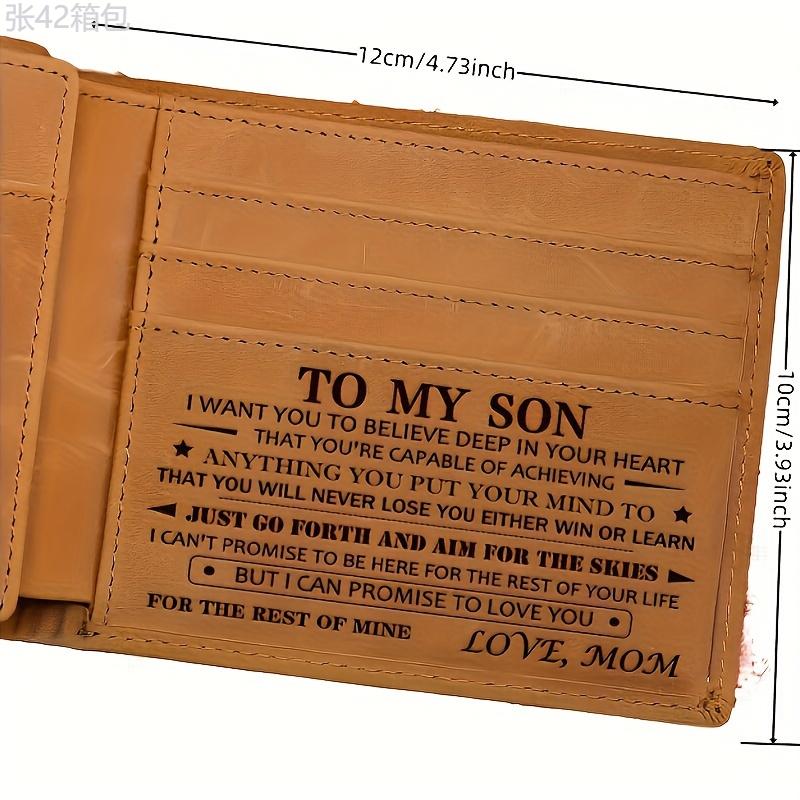 Mom to Son Wallet-Engraved Wallet For Son-Wallet for Son From mom-Leather Wallet-Mens Wallet-Christmas Gift-Gift For Son cannot be customized