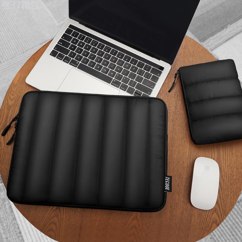 TECOOL Premium Puffy Laptop Sleeve Bag - Water-Resistant, Anti-Cushion, Lightweight, and Accessory Storage - Compatible with MacBook Air Pro 13 14 Inch M1 M2 M3 2012-2022, MacBook Air 15 Inch M2 2023, 13.5 14 15.6 Inch ThinkPad IdeaPad HP D