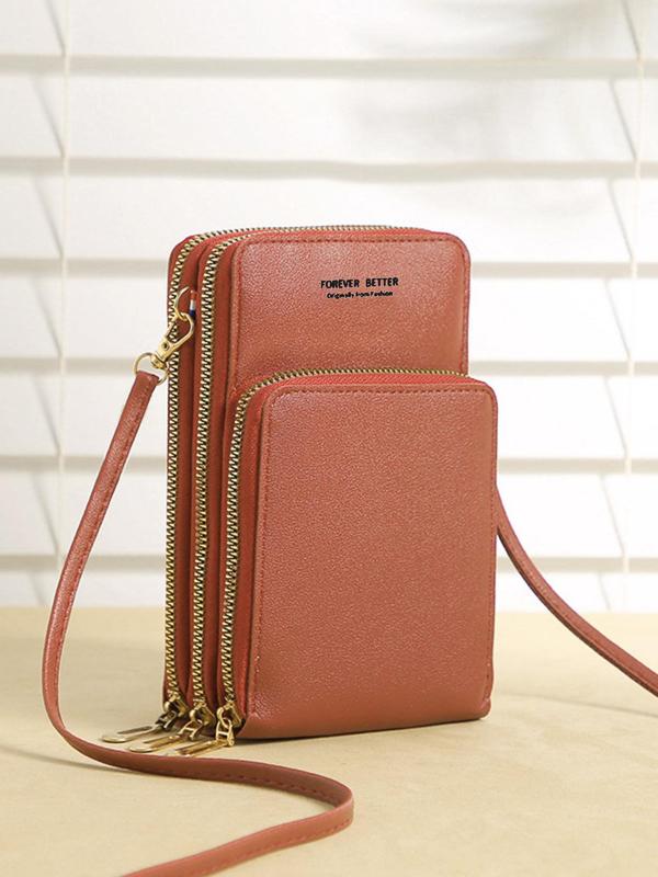 Women's Fashion Multifunctional PU Leather Shoulder Messenger Bag, with Touch Screen Mini Backpack