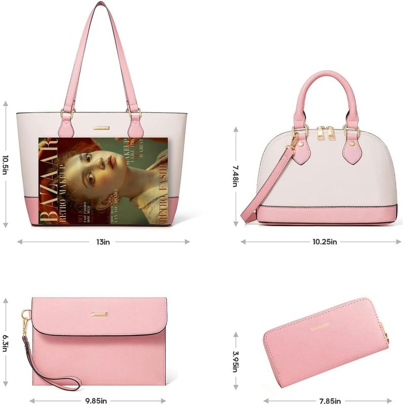 4PCS Women Fashion Handbags Purses Wallet Tote Shoulder Bags Casual Crossbody Bags, Best Valentine's Day Gift for Ladies Girls, Satchel Purse Set