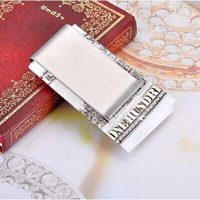 Double-Sided Money Clip Wallet - Stainless Steel Credit Card Holder, Slim Design