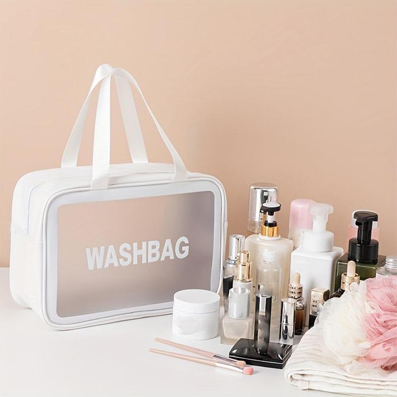 Makeup Storage Bag with Handle, Portable Travel Cosmetic Washbag, Toiletry Bag, Cosmetics Storage Bag, Versatile Zipper Makeup Organizer Pouch for Women