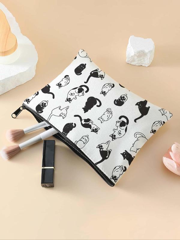 Cat Pattern Makeup Bag, Multi-functional Storage Bag, Travel Makeup Bag, Suitable for Leisure Travel, Business Trips