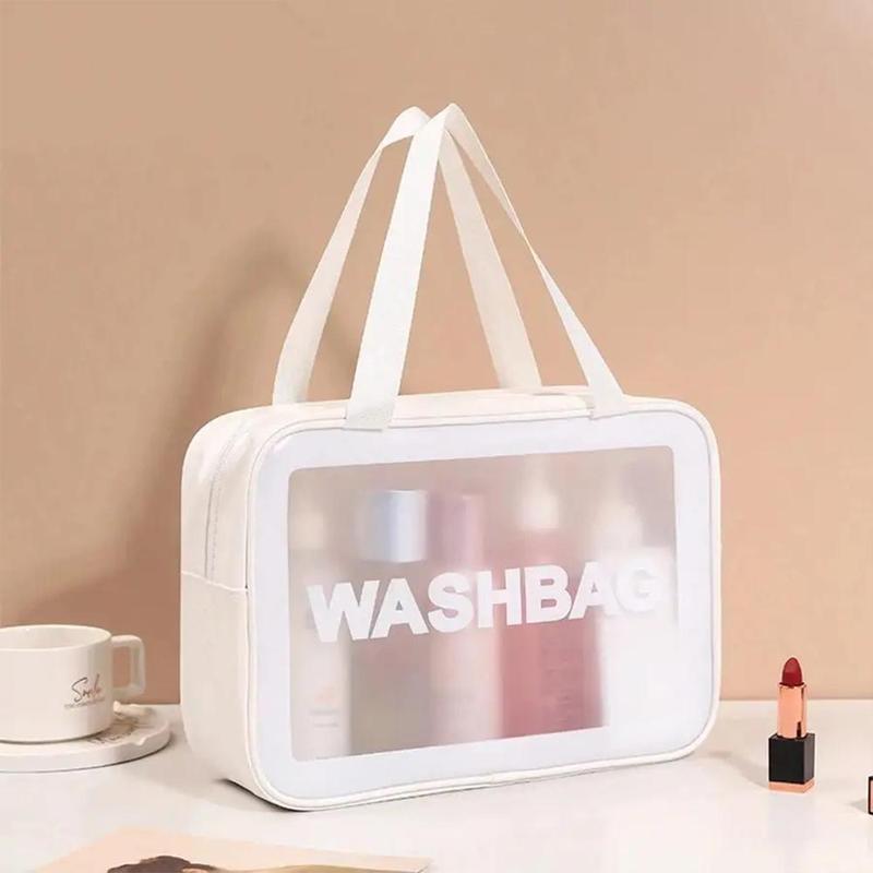 Makeup Storage Bag with Handle, Portable Travel Cosmetic Washbag, Toiletry Bag, Cosmetics Storage Bag, Versatile Zipper Makeup Organizer Pouch for Women