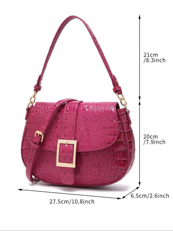 Women's Fashionable Crocodile Embossed Handbag, Casual Versatile Shoulder Bag for Daily Used, Trendy High-quality Daily Commuting Bag, Girl Fashionable Shopping Bag