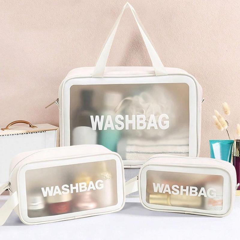 Makeup Storage Bag with Handle, Portable Travel Cosmetic Washbag, Toiletry Bag, Cosmetics Storage Bag, Versatile Zipper Makeup Organizer Pouch for Women