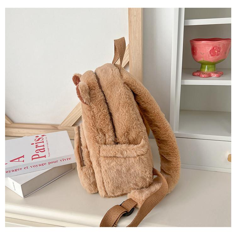 Small Capybara Backpack Multifunction Plush Bookbag Capybara Durable Casual Bag