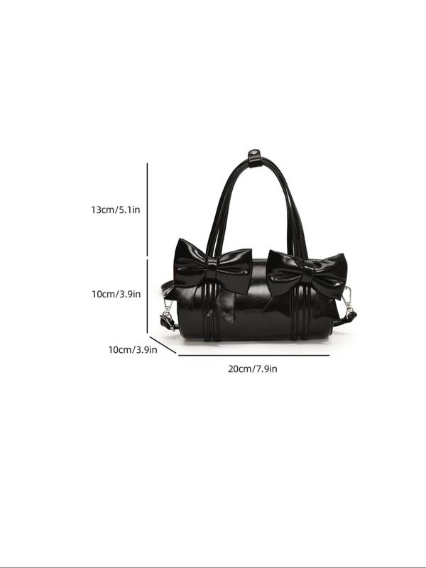 Women's Bowknot Design Handbag, Shoulder Bag, Crossbody Bag, Fashionable Solid Color Handbag for Daily Used, Casual Trendy Versatile High-quality Daily Commuting Bag