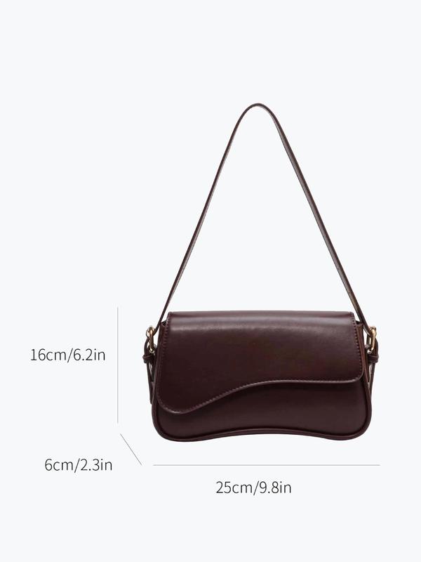 Women's Minimalist Solid Color Flap Square Bag, Fashionable PU Leather Shoulder Crossbody Bag for Daily, Shopping, Commuting, Date, Holiday, Back to School, Gift for Woman