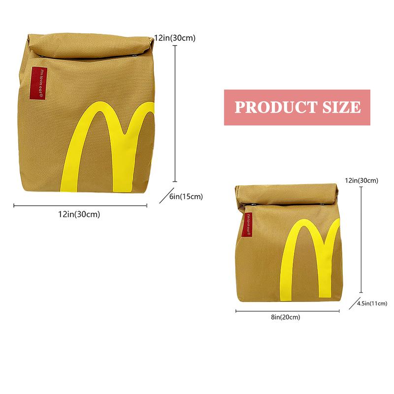 Cute Classic Retro Fashion Mcdonald's Backpack Canvas Crossbody Bag for Women Men School Travel Large Capacity Fashion Casual Gift