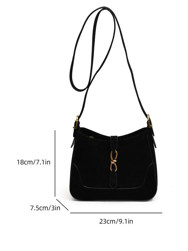 Women's Fashionable Solid Color Shoulder Bag, Casual Versatile Zipper Crossbody Bag for Daily Used, Trendy All-match Commuter Bag