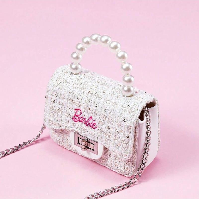 [Holiday Special]Barbie Series Small Fragrance Jelly Bag - White Mini Jelly Crossbody Shoulder Bag for Girls, Cute Love Hourglass Design,Birthday gifts, Halloween gifts,School gifts