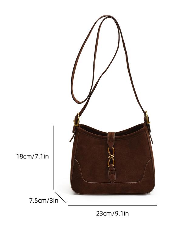 Women's Fashionable Solid Color Shoulder Bag, Casual Versatile Zipper Crossbody Bag for Daily Used, Trendy All-match Commuter Bag