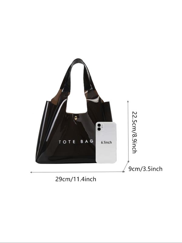 Women's Fashionable Letter Pattern Tote Bag, Simple Design Large Capacity Shoulder Bag for Daily Used, Casual Trendy Versatile High-quality Daily Commuting Bag