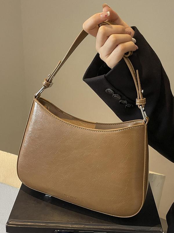 Women's Elegant Solid Color Crossbody Bag, Fashionable PU Leather Shoulder Bag for Daily Used, Casual Trendy Versatile High-quality Daily Commuting Bag