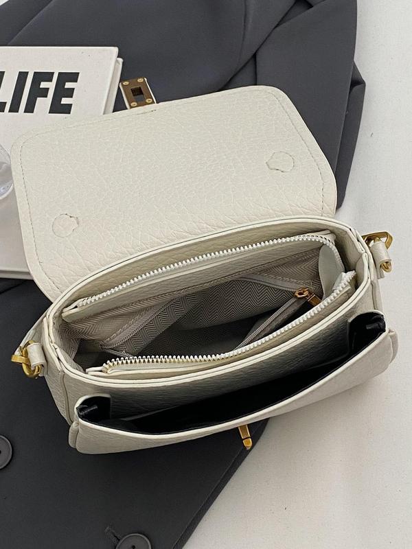 Women's Solid Color Crossbody Bag, 2024 New Style Fashionable PU Leather Shoulder Bag for Daily Used, Casual Trendy Versatile High-quality Daily Commuting Bag