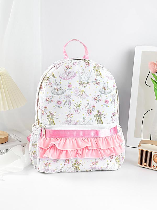 Fashion All Over Print Dress Pattern Backpack, Casual Lightweight Backpack for Women & Girls, Versatile Trendy Backpack for School & Travel & Daily Use