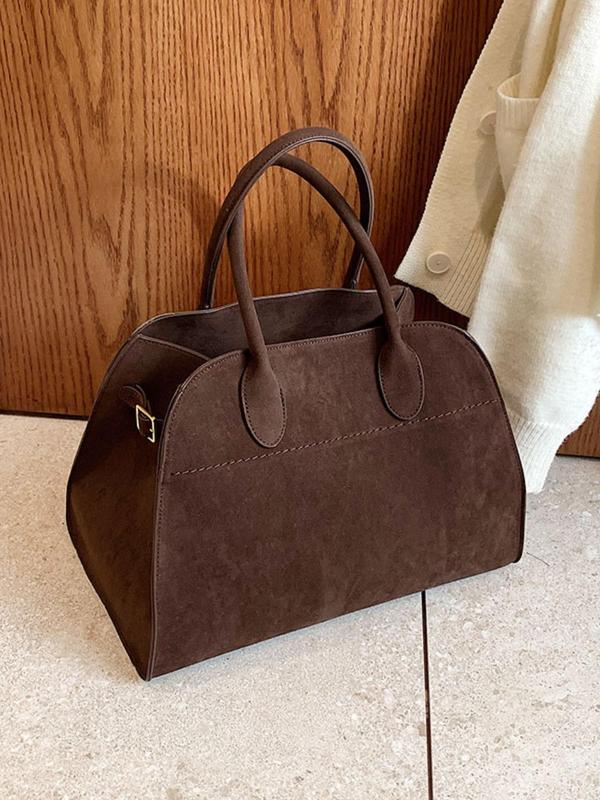 Women's Solid Color Simple  Handbag, Large Capacity Luxury Handbag, Casual and Fashionable Multifunctional High-quality Daily Commuting Bag