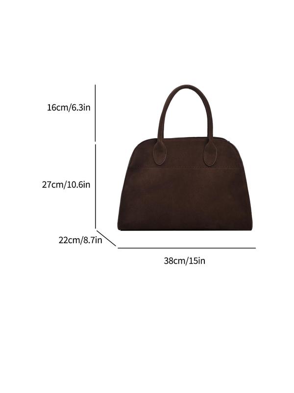 Women's Solid Color Simple  Handbag, Large Capacity Luxury Handbag, Casual and Fashionable Multifunctional High-quality Daily Commuting Bag