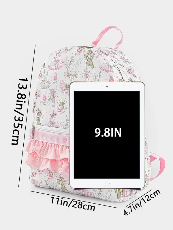 Fashion All Over Print Dress Pattern Backpack, Casual Lightweight Backpack for Women & Girls, Versatile Trendy Backpack for School & Travel & Daily Use