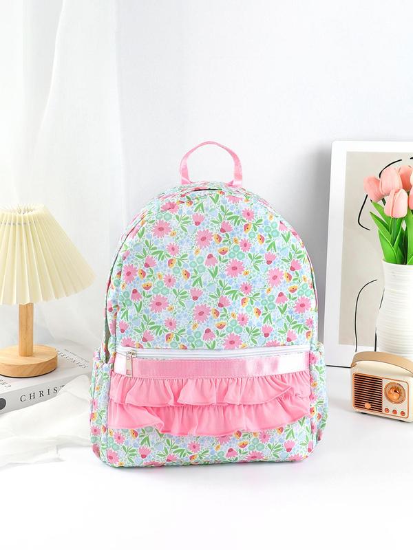 Fashion All Over Print Dress Pattern Backpack, Casual Lightweight Backpack for Women & Girls, Versatile Trendy Backpack for School & Travel & Daily Use