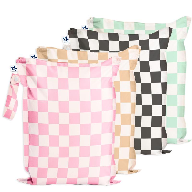 Checkerboard Pattern Makeup Bag, 1 Count Large Capacity Waterproof Lifting Makeup Bag, Portable Travel Storage Bag