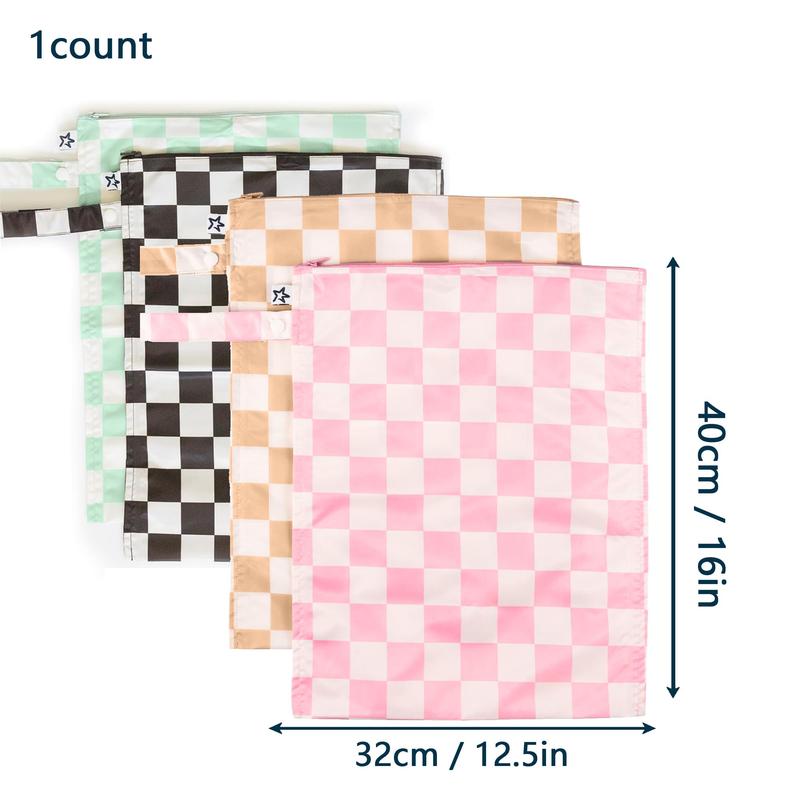 Checkerboard Pattern Makeup Bag, 1 Count Large Capacity Waterproof Lifting Makeup Bag, Portable Travel Storage Bag