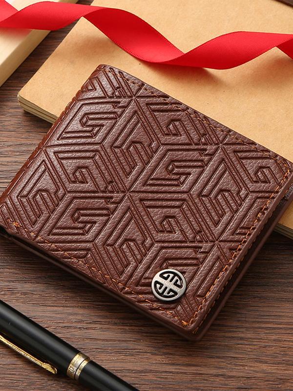 Men's Business Fashion Embossed Minimalist Wallet, 2024 New Style Casual Trendy Wallet with Card Slots Design, Fashionable Wallet for Daily Travel Work Commute