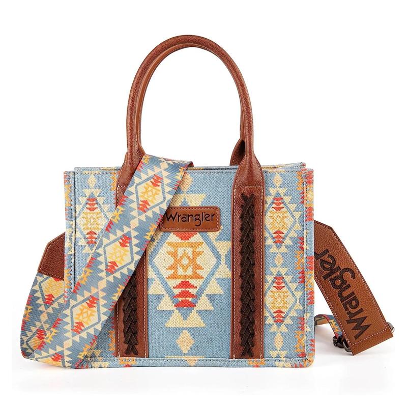 Wrangler Southwestern Dual Sided Print Small Canvas Tote Crossbody