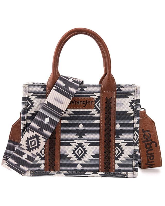 Wrangler Southwestern Dual Sided Print Small Canvas Tote Crossbody