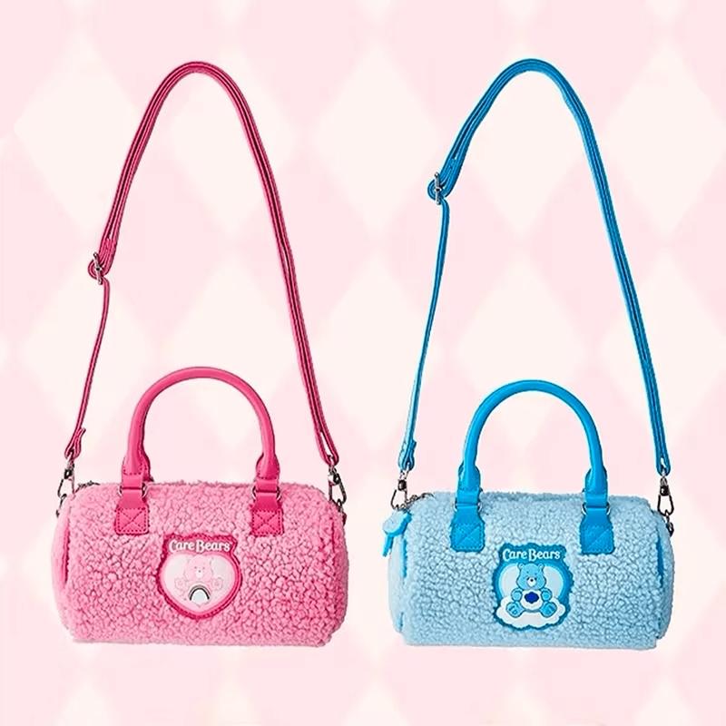 MINISO Care Bears Boston Bag Crossbody Bag For Women Handbag Shoulder Bag New Style Blue Pink Care Bear Powder Park Series