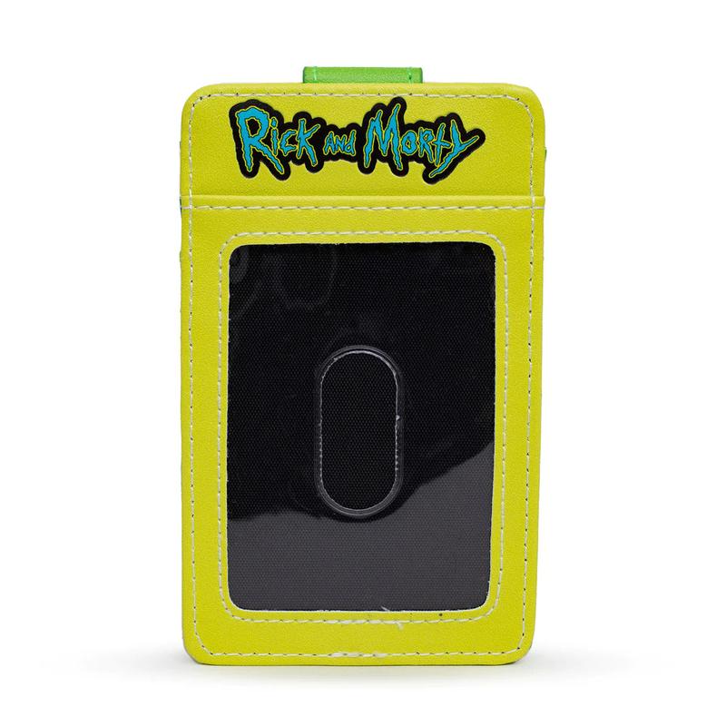 Rick and Morty Wallet, Character Wallet ID Card Holder, Rick and Morty Rick Face Yellow Green, Vegan Leather card  holder