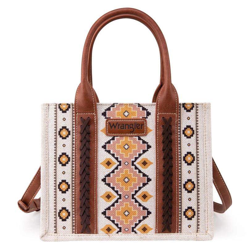 Wrangler Southwestern Dual Sided Print Small Canvas Tote Crossbody