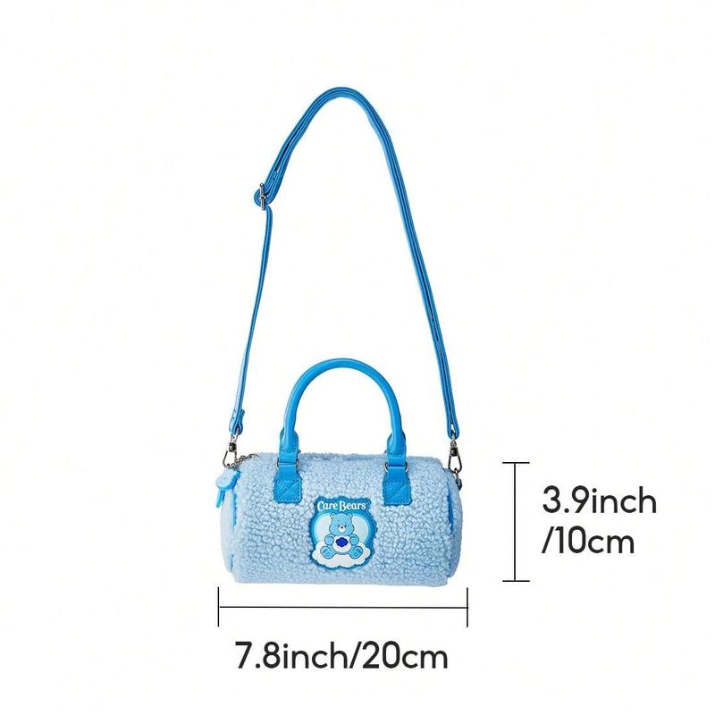 MINISO Care Bears Boston Bag Crossbody Bag For Women Handbag Shoulder Bag New Style Blue Pink Care Bear Powder Park Series