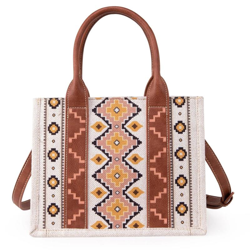 Wrangler Southwestern Dual Sided Print Small Canvas Tote Crossbody