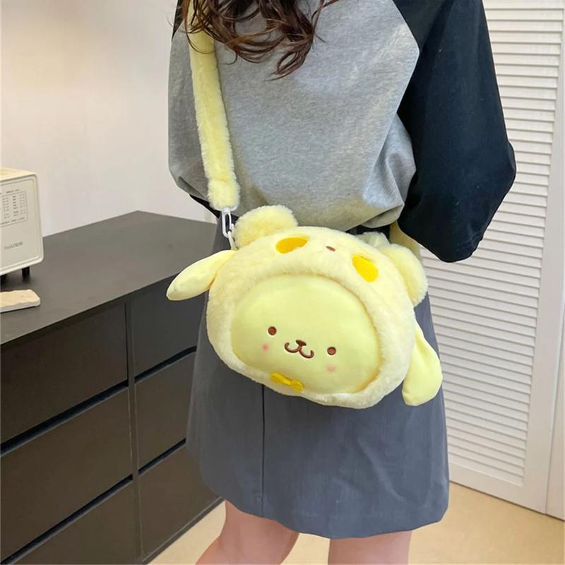 Kawaii Anime Plush Tote Bag  Cute Cartoon Peripheral Handbags Shoulder Bag Crossbody Bag for Women Girl Christmas Birthday Gift