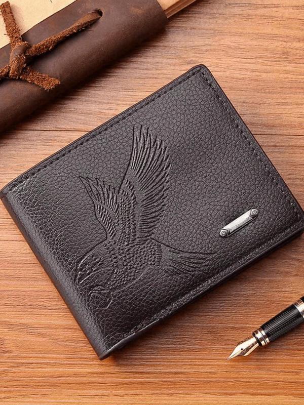 Men's Minimalist Geometric Pattern Short Wallet, Casual Trendy Zipper Wallet for Work, Fashionable Wallet for Daily Use