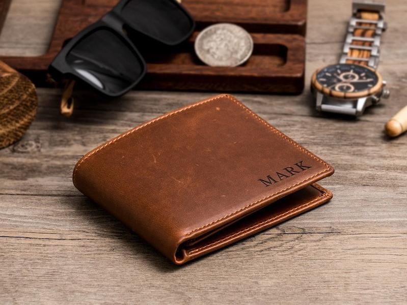 Personalized Wallet, men's Wallet, Engraved Wallet, Groomsmen Wallet, Leather Wallet, Custom Wallet, Boyfriend Gift for Men, Christmas Gift for Him