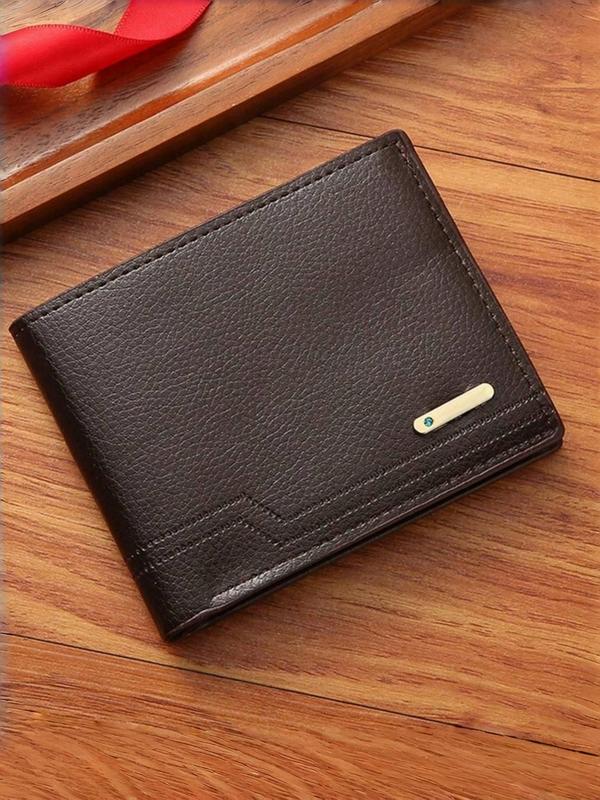 Men's Minimalist Geometric Pattern Short Wallet, Casual Trendy Zipper Wallet for Work, Fashionable Wallet for Daily Use