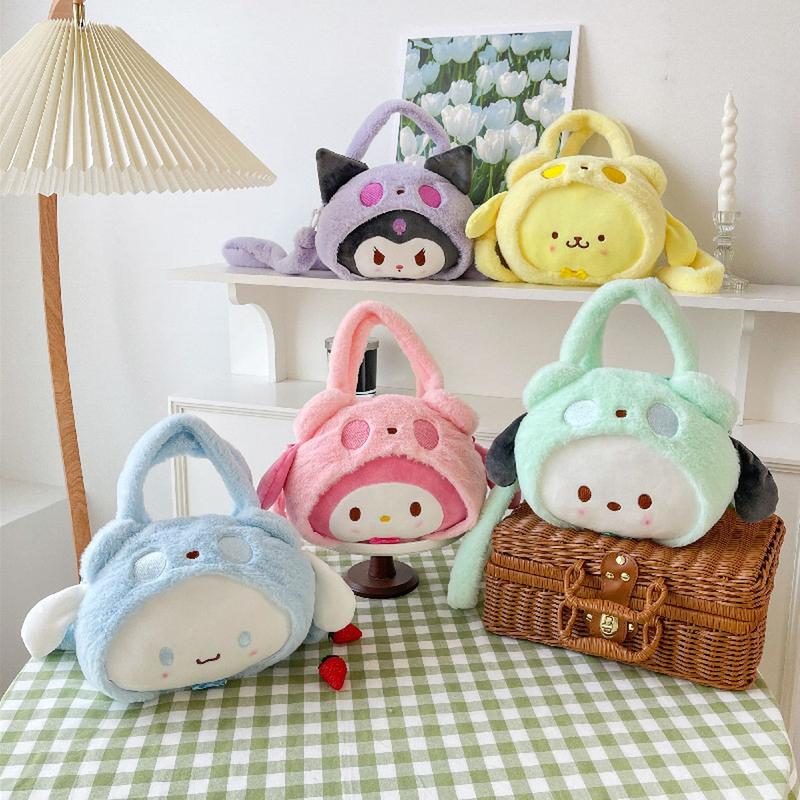 Kawaii Anime Plush Tote Bag  Cute Cartoon Peripheral Handbags Shoulder Bag Crossbody Bag for Women Girl Christmas Birthday Gift