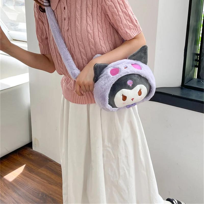 Kawaii Anime Plush Tote Bag  Cute Cartoon Peripheral Handbags Shoulder Bag Crossbody Bag for Women Girl Christmas Birthday Gift