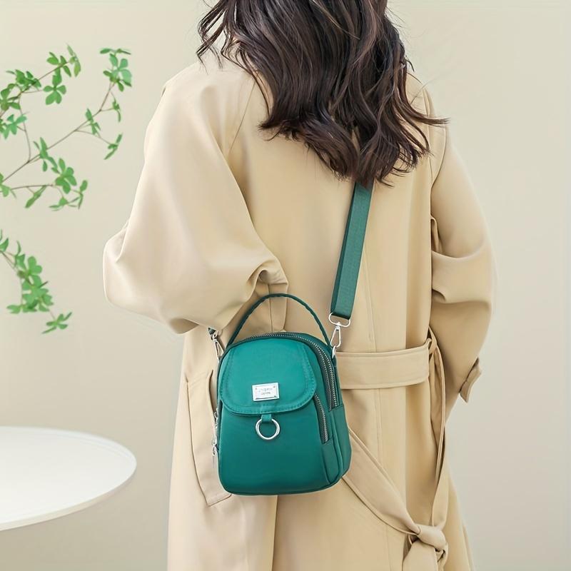 Water-Resistant Women's Crossbody Bag - Adjustable Strap, Zip Closure, Minimalist Design, Durable Polyester Lining