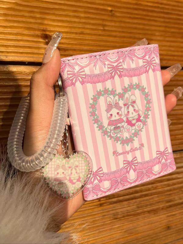 Cute Rabbit Pattern Short Wallet with Charm, Multi Card Slot Wallet, Fashionable Trifold Wallet for Women & Girls, Casual Trendy Versatile High-quality Daily Wallet