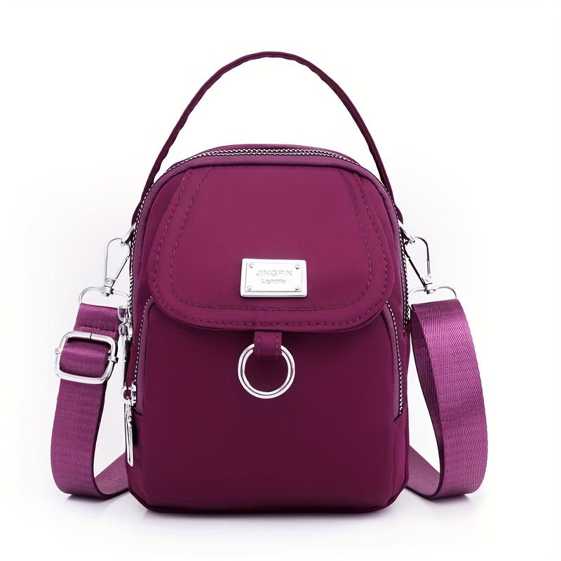 Water-Resistant Women's Crossbody Bag - Adjustable Strap, Zip Closure, Minimalist Design, Durable Polyester Lining