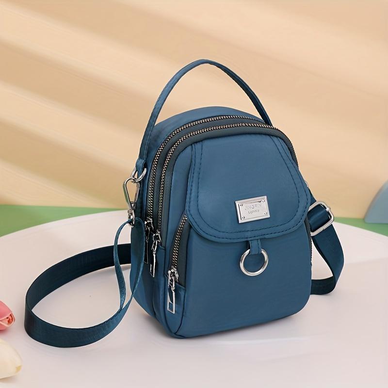 Water-Resistant Women's Crossbody Bag - Adjustable Strap, Zip Closure, Minimalist Design, Durable Polyester Lining