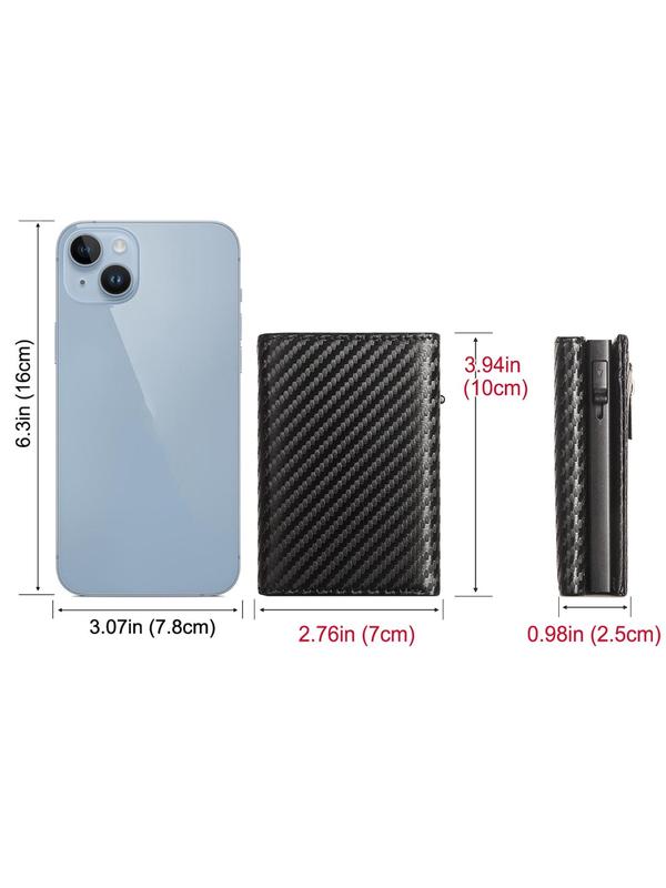 Men's Carbon Fiber Card Holder, Portable Card Slot Card Holder, Casual Trendy Versatile High-quality Daily Wallet