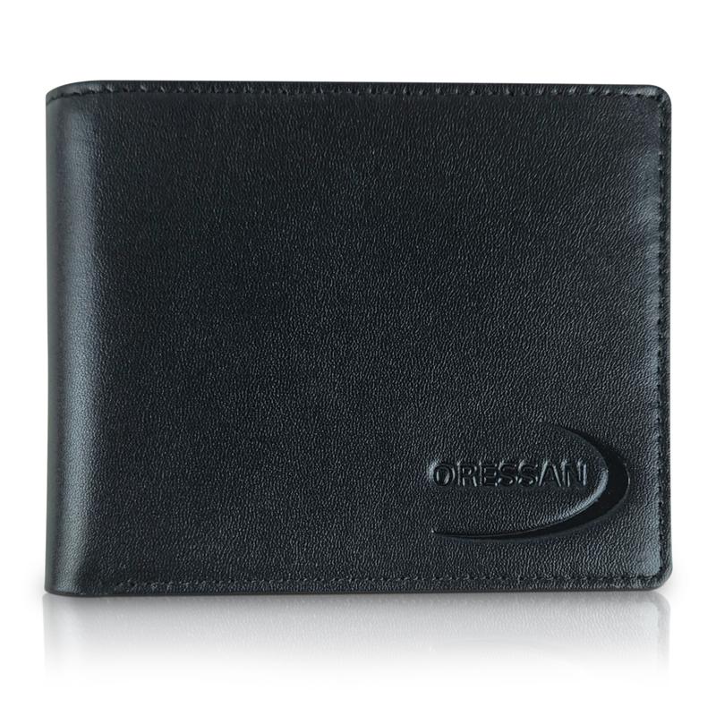 ORESSAN Men's Full Grain Leather RFID Blocking Bifold Wallet - Compact & Durable with 8 Card Slots & 2 ID Windows